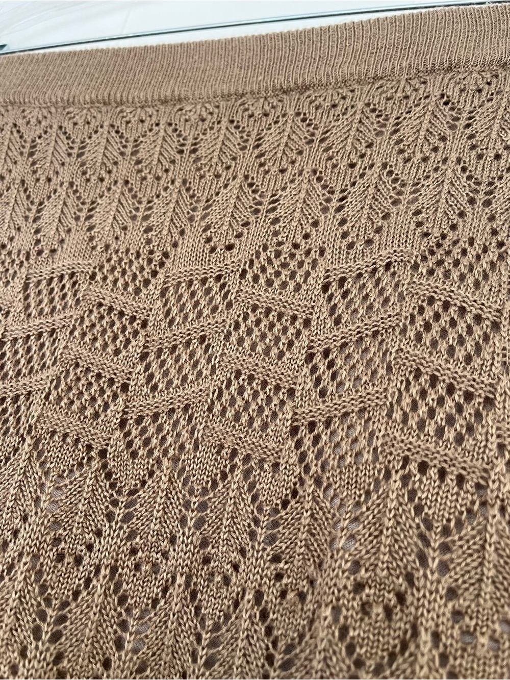 Lapis Crochet Maxi Lined Skirt Coffee Brown Size Large - Picture 8 of 13